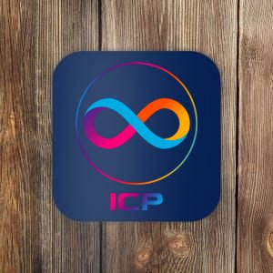 Internet Computer Icp Cryptocurrency Logo Emblem Coaster