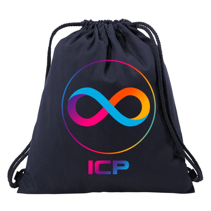 Internet Computer Icp Cryptocurrency Logo Emblem Drawstring Bag