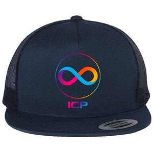 Internet Computer Icp Cryptocurrency Logo Emblem Flat Bill Trucker Hat