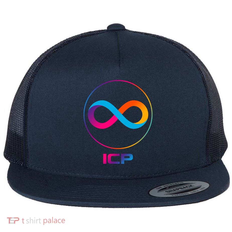 Internet Computer Icp Cryptocurrency Logo Emblem Flat Bill Trucker Hat