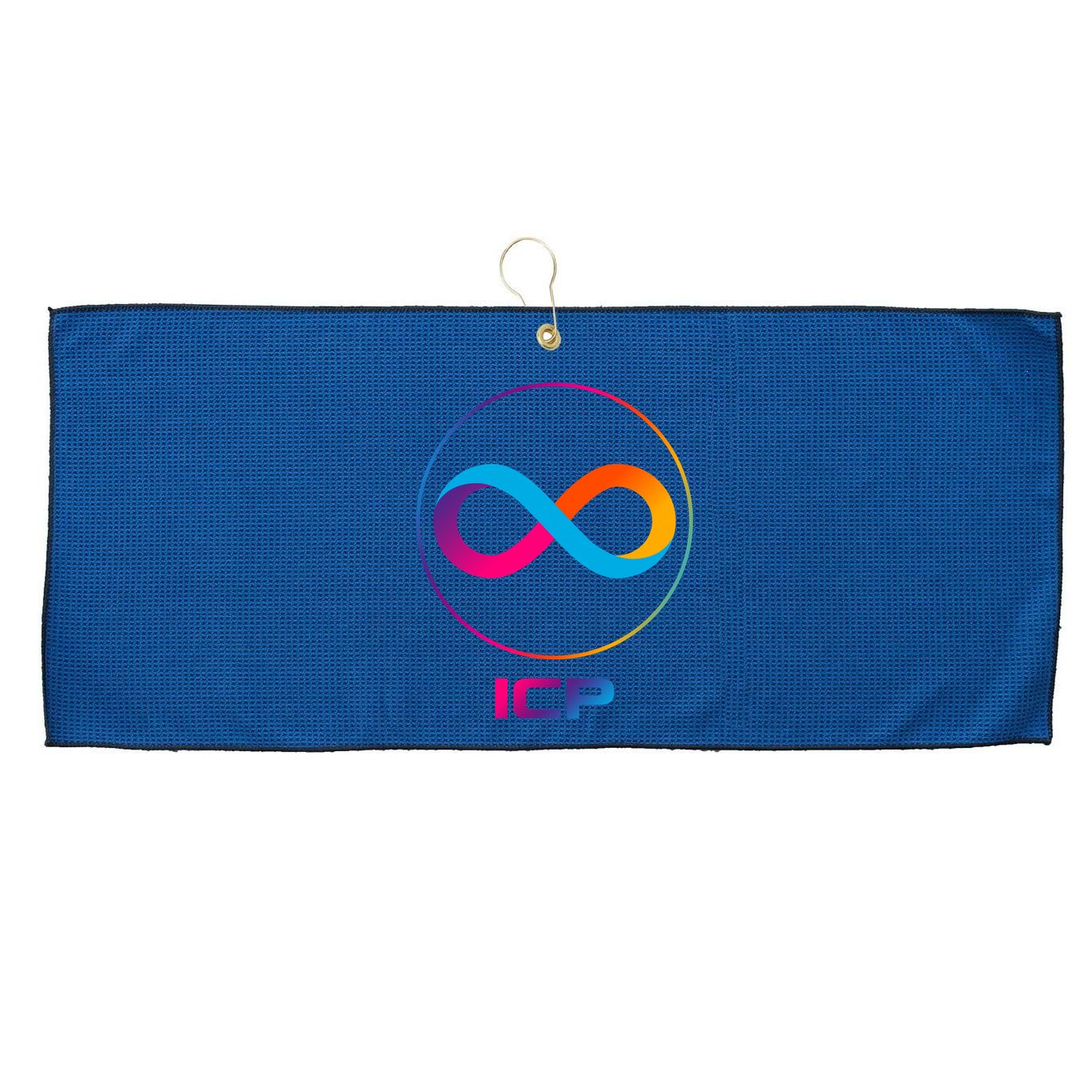 Internet Computer Icp Cryptocurrency Logo Emblem Large Microfiber Waffle Golf Towel