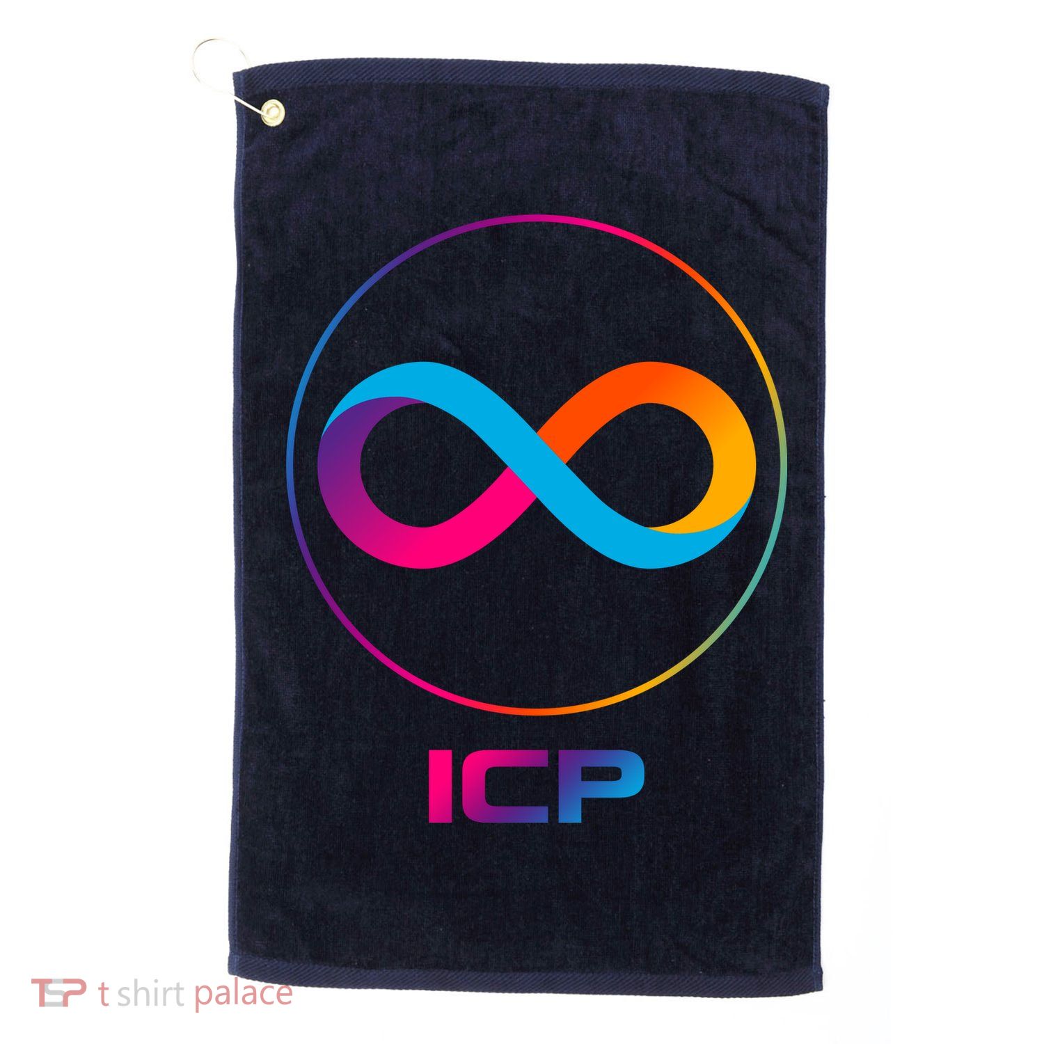 Internet Computer Icp Cryptocurrency Logo Emblem Golf Towel