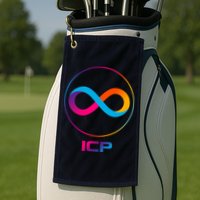 Internet Computer Icp Cryptocurrency Logo Emblem Golf Towel