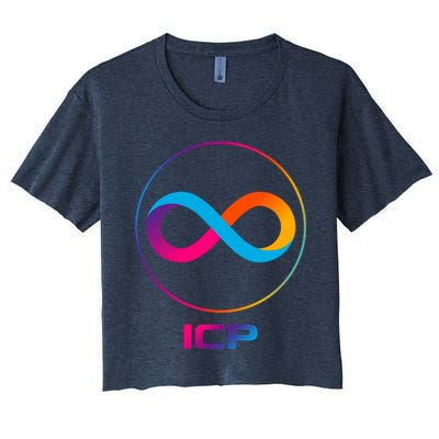 Internet Computer Icp Cryptocurrency Logo Emblem Crop Top