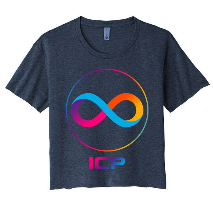 Internet Computer Icp Cryptocurrency Logo Emblem Crop Top