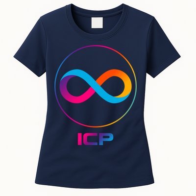 Internet Computer Icp Cryptocurrency Logo Emblem Womens T-Shirt
