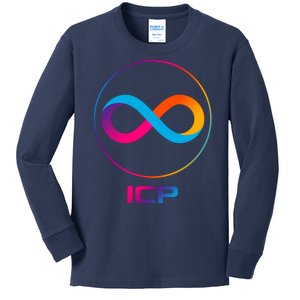 Internet Computer Icp Cryptocurrency Logo Emblem Kids Long Sleeve Shirt