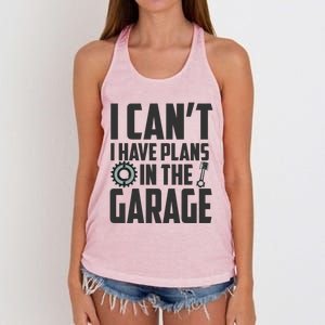 I Can't I Have Plans In The Garage Car Mechanic Gift Women's Knotted Racerback Tank