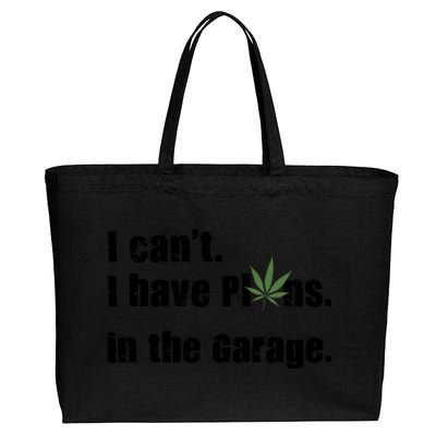 I Cant I Have Plans In The Garage Gift Cotton Canvas Jumbo Tote