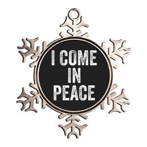 I COME IN PEACE  I'M PEACE retro Couple's Matching Metallic Star Ornament