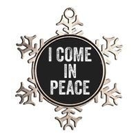 I COME IN PEACE  I'M PEACE retro Couple's Matching Metallic Star Ornament