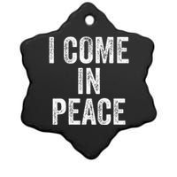 I COME IN PEACE  I'M PEACE retro Couple's Matching Ceramic Star Ornament