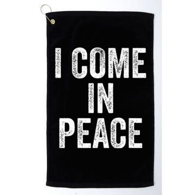 I COME IN PEACE  I'M PEACE retro Couple's Matching Platinum Collection Golf Towel