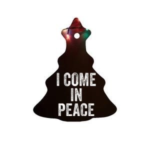 I COME IN PEACE  I'M PEACE retro Couple's Matching Ceramic Tree Ornament