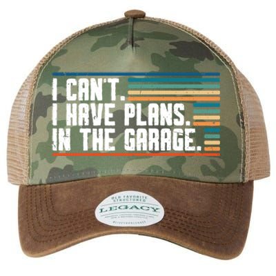 I Can't I Have Plans In The Garage Great Gift Legacy Tie Dye Trucker Hat