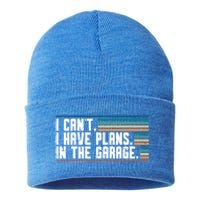 I Can't I Have Plans In The Garage Great Gift Sustainable Knit Beanie