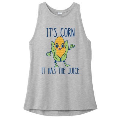 It's Corn It Has The Juice Funny Trendy Tee Ladies PosiCharge Tri-Blend Wicking Tank