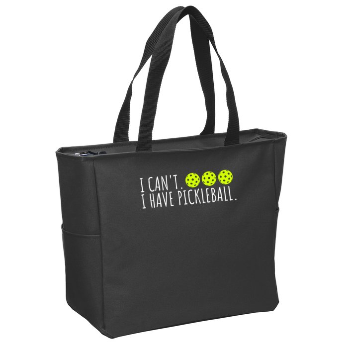 I Can't I Have Pickleball Funny Slogan Pickleball Lover Zip Tote Bag