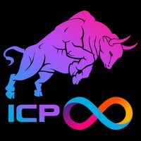 Internet Computer Icp Cryptocurrency Logo Bull Run Flexfit Unipanel Trucker Cap