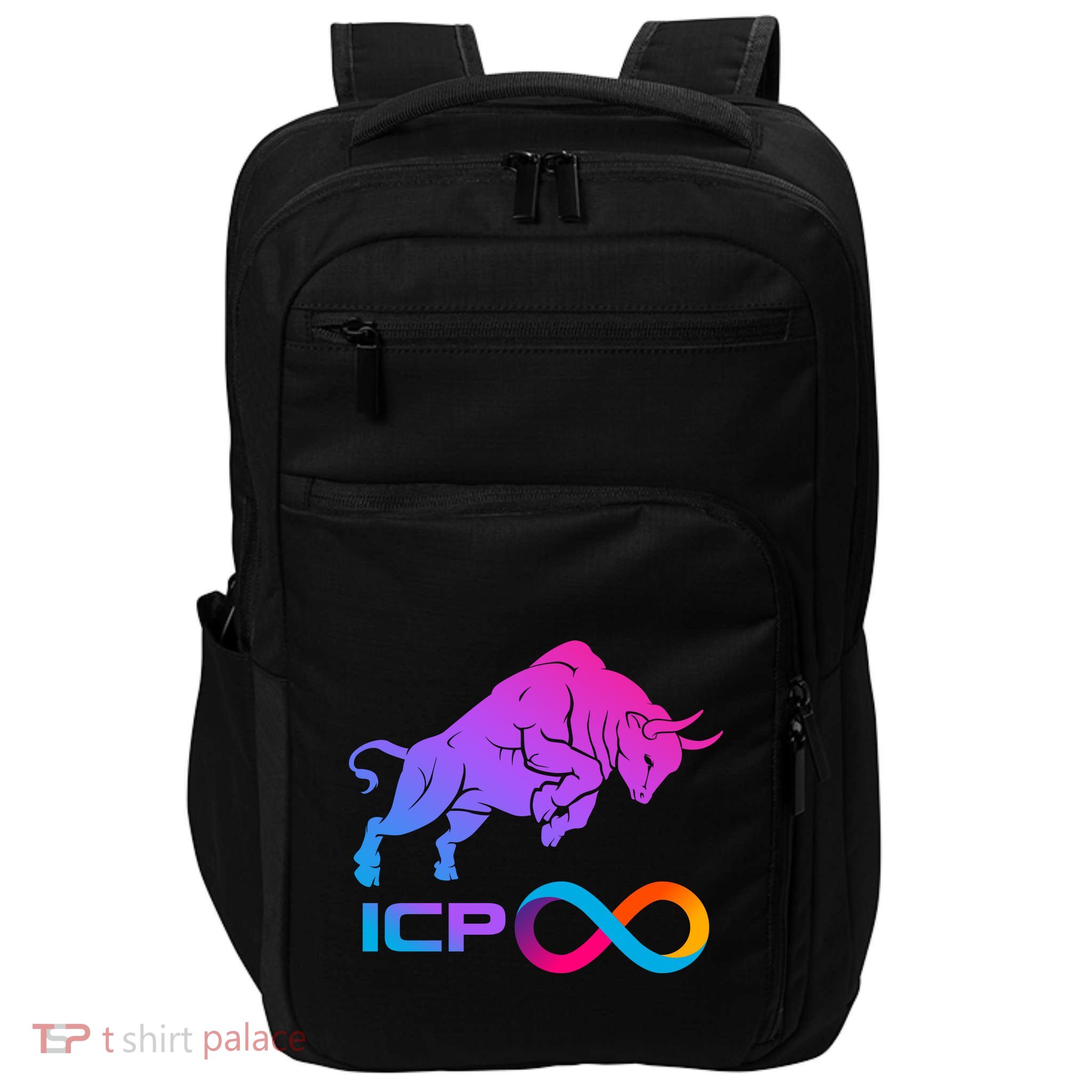 Internet Computer Icp Cryptocurrency Logo Bull Run Impact Tech Backpack