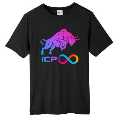 Internet Computer Icp Cryptocurrency Logo Bull Run Tall Fusion ChromaSoft Performance T-Shirt