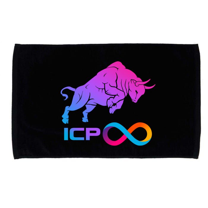 Internet Computer Icp Cryptocurrency Logo Bull Run Microfiber Hand Towel