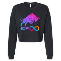 Internet Computer Icp Cryptocurrency Logo Bull Run Cropped Pullover Crew