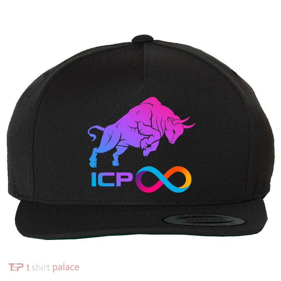 Internet Computer Icp Cryptocurrency Logo Bull Run Wool Snapback Cap