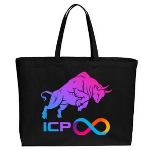 Internet Computer Icp Cryptocurrency Logo Bull Run Cotton Canvas Jumbo Tote