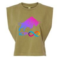 Internet Computer Icp Cryptocurrency Logo Bull Run Garment-Dyed Women's Muscle Tee