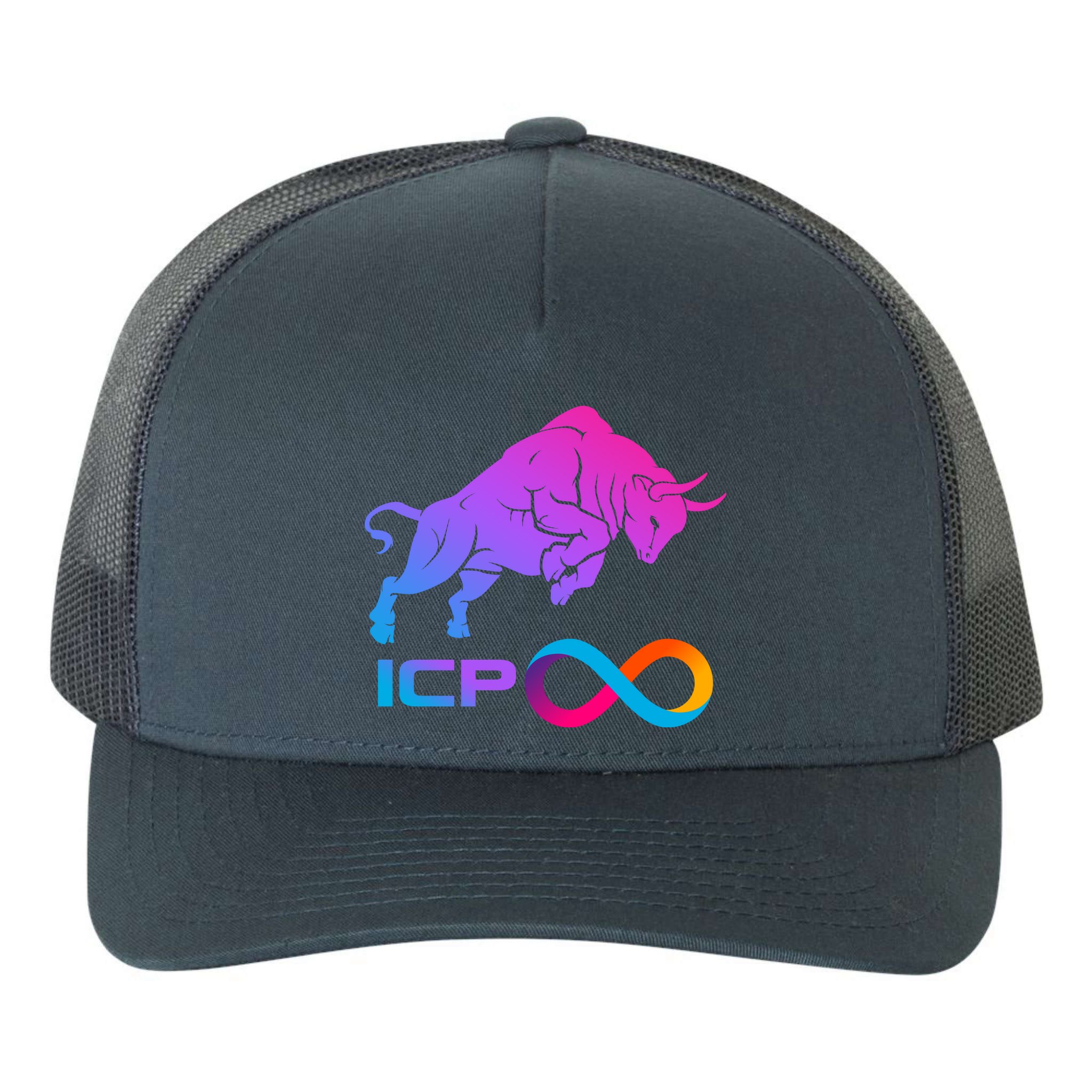 Internet Computer Icp Cryptocurrency Logo Bull Run Yupoong Adult 5-Panel Trucker Hat