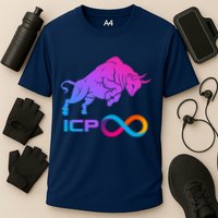 Internet Computer Icp Cryptocurrency Logo Bull Run Performance Shirt
