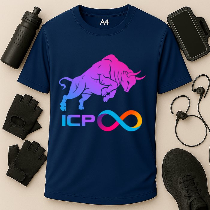 Internet Computer Icp Cryptocurrency Logo Bull Run Performance Shirt