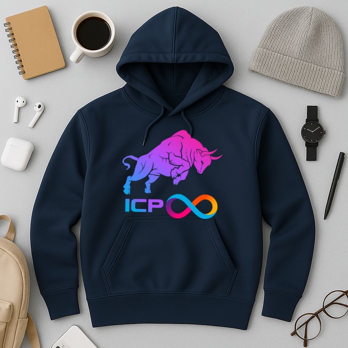 Internet Computer Icp Cryptocurrency Logo Bull Run Hoodie
