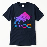Internet Computer Icp Cryptocurrency Logo Bull Run Tall T-Shirt