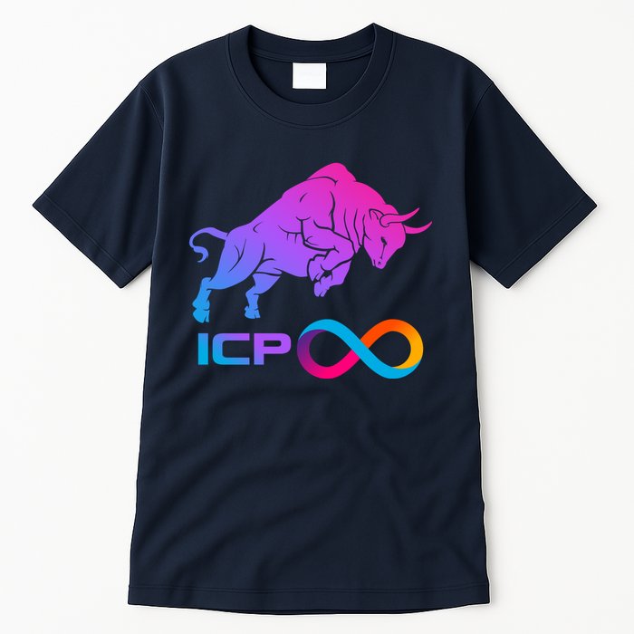 Internet Computer Icp Cryptocurrency Logo Bull Run Tall T-Shirt