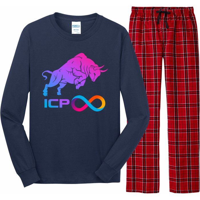 Internet Computer Icp Cryptocurrency Logo Bull Run Long Sleeve Pajama Set