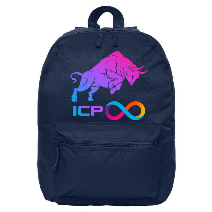 Internet Computer Icp Cryptocurrency Logo Bull Run 16 in Basic Backpack