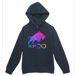 Internet Computer Icp Cryptocurrency Logo Bull Run Urban Pullover Hoodie