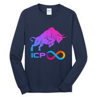 Internet Computer Icp Cryptocurrency Logo Bull Run Tall Long Sleeve T-Shirt