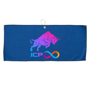 Internet Computer Icp Cryptocurrency Logo Bull Run Large Microfiber Waffle Golf Towel