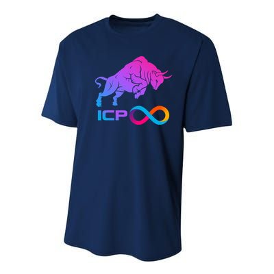 Internet Computer Icp Cryptocurrency Logo Bull Run Youth Performance Sprint T-Shirt