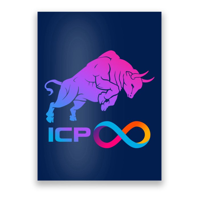 Internet Computer Icp Cryptocurrency Logo Bull Run Poster