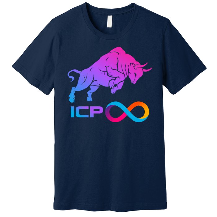 Internet Computer Icp Cryptocurrency Logo Bull Run Premium T-Shirt