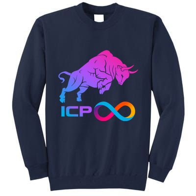 Internet Computer Icp Cryptocurrency Logo Bull Run Tall Sweatshirt