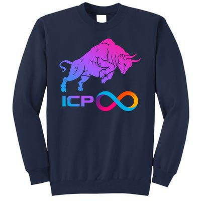 Internet Computer Icp Cryptocurrency Logo Bull Run Tall Sweatshirt