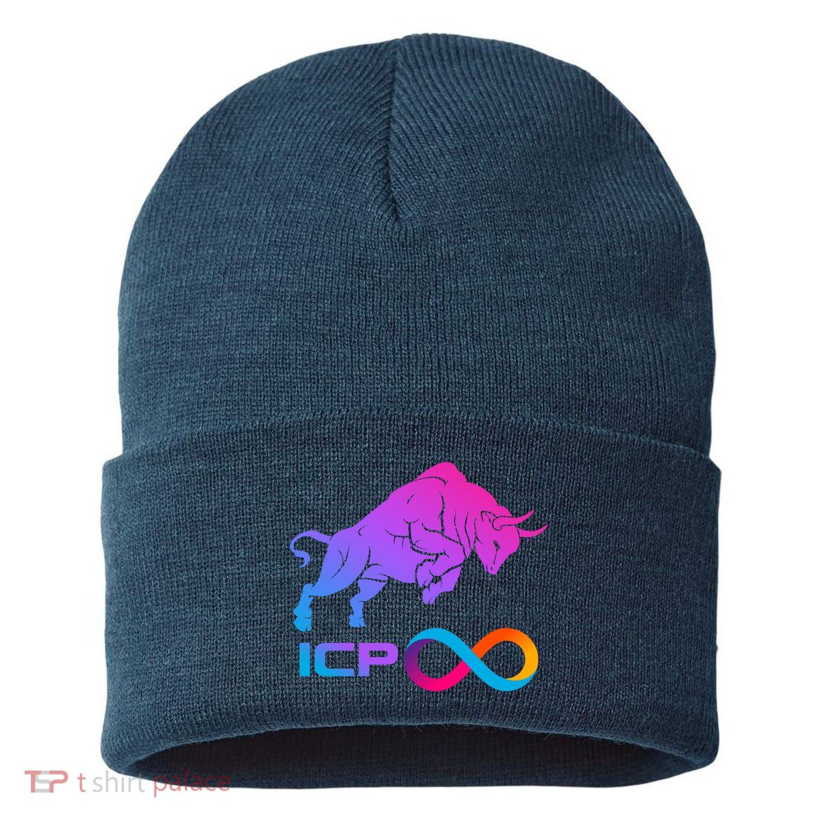 Internet Computer Icp Cryptocurrency Logo Bull Run Sustainable Knit Beanie