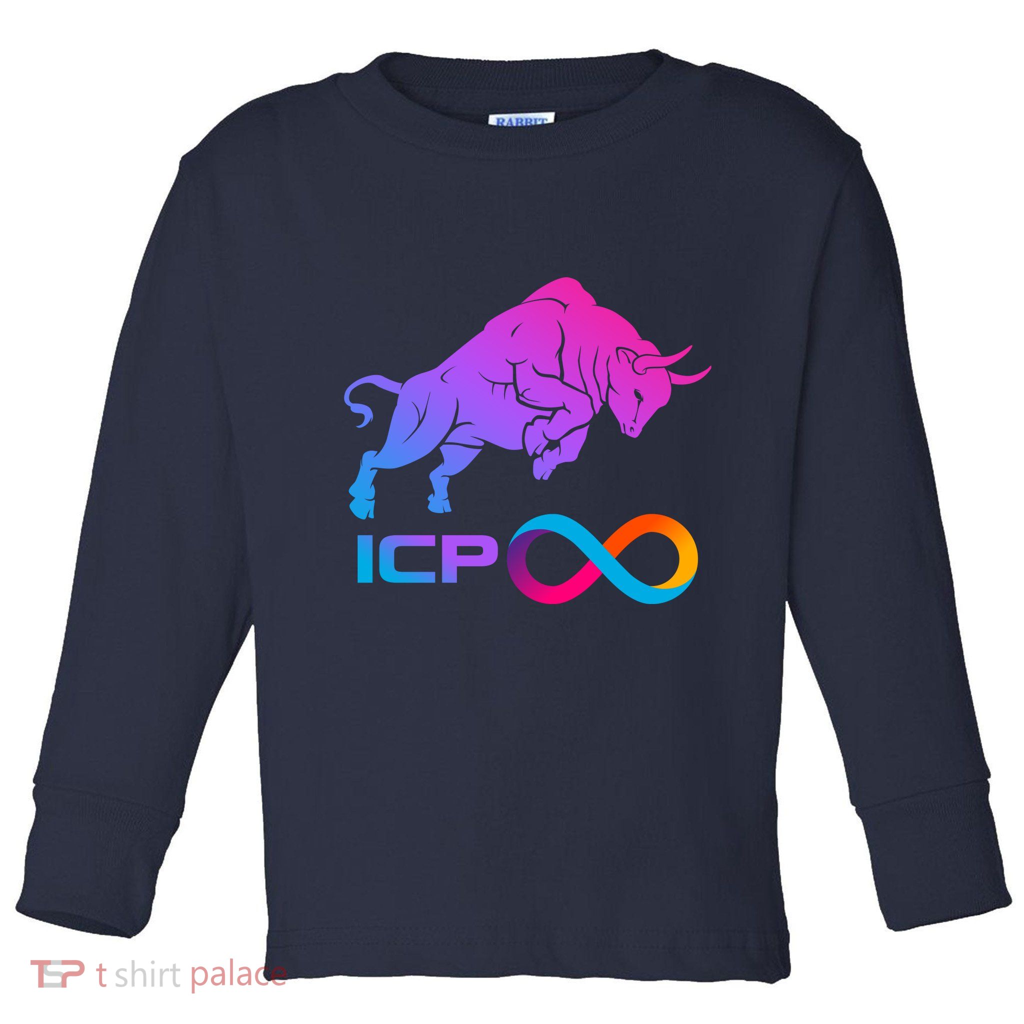Internet Computer Icp Cryptocurrency Logo Bull Run Toddler Long Sleeve Shirt