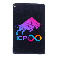 Internet Computer Icp Cryptocurrency Logo Bull Run Golf Towel