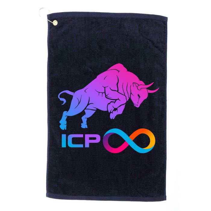 Internet Computer Icp Cryptocurrency Logo Bull Run Golf Towel